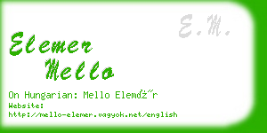 elemer mello business card